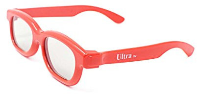 Ultra 5 Red Childrens Passive 3D Glasses Kids for Use with all Passive TVs Cinema Projectors and RealD Films Movies Circular Polarised 3D Glasses Passive Kids Movies Cinema 3D Glasses