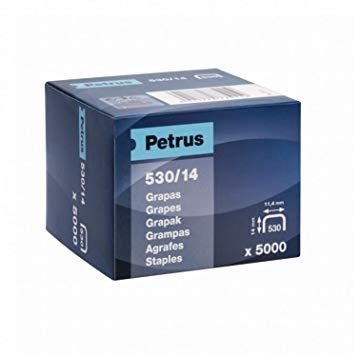 PETRUS 77511 - Caja 5000 ud. grapas cobreadas modelo 530/14 mm