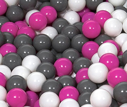 Conjunto de bolas pelotas para piscina infantil 500 piezas, O 7cm (Colores de bolas: blanco, rosa, gris)