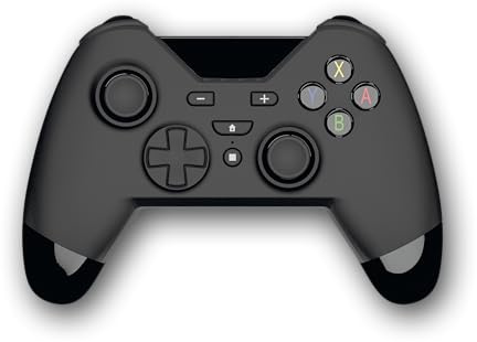 Gioteck WX4 - Kabelloser Bluetooth-Controller für Nintendo Switch - Kompakter Controller für Switch/Switch Lite/PC - Vibration - 12 Stunden Akkulaufzeit mit LED-Batteriestand - Farbe Schwarz