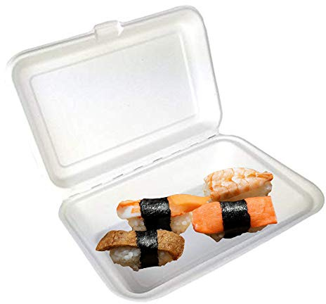 DUE ESSE S.N.C. DI SABATINI ALDO & C. VASCHETTA IN POLPA DI CELLULOSA IDEALE PER ASPORTO ALIMENTI SUSHI E SASHIMI CONTENITORE RETTANGOLARE CM 16 X 25 ALTO CM 6 PZ 100