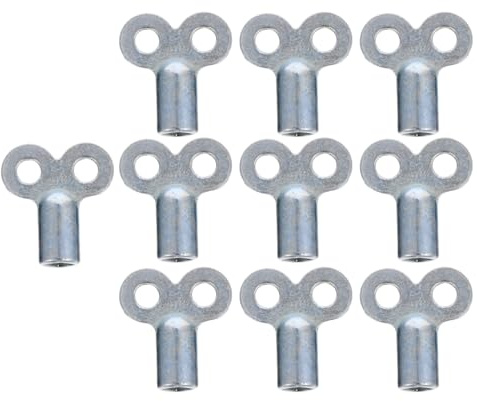 DOITOOL 10 Pcs Metal Radiator Valve Keys, Square Socket Bleed Hole Key Radiator Keys, Water Tap Switch Bleed Key, Plumbing Bleeding Key Air Plumbing Tool (Silver)