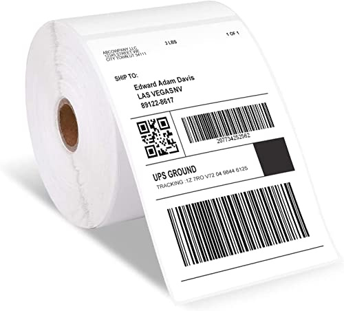 Phomemo 4x6 Etichette di spedizione termiche Confezione da 500 per stampante Fanfold Carta Mailing Label Adesivi per Pacchetti UPS USPS……