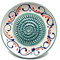 Kaladia - Assiette râpée/raboteuse en céramique - idéale pour le gingembre, le parmesan, etc. - Motif : blanc/turquoise - Diamètre : 12 cm - Fait à la main et peint à la main - Fabriqué en Espagne