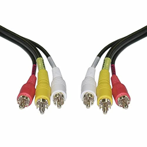 iView-HD 1MT Triple 3 x RCA Phono Plugs Composite Audio Video Cable Male To Male Lead TV AV Stereo component Yellow Red White 1 Metre wire connector supply Triple CVBS AR AL