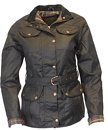 WALKER AND HAWKES - Ladies Wax Florence Motorcycle Jacket - Black - 12