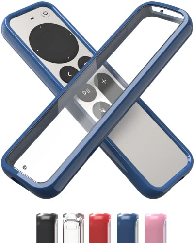 TotalMount Air Rim Case for Apple TV Remotes – Slim, Hybrid Apple TV Remote Case with Ultimate Drop Protection – Blue Perimeter Cover & Clear Back