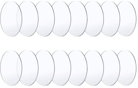 16 Stück Klare Acrylplatten, Runde Acrylscheiben, Transparent, 0,2 cm dick, Verwendung für DIY Bilderrahmen, Gemälde, DIY Basteln, Scrapbooking Display, Durchmesser 7,5 cm