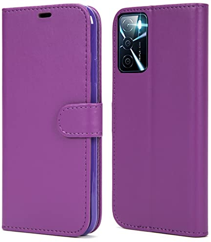 AMAZE!UK Phone Case For Oppo A54s, Oppo A16s Flip Book Phone Case with Kickstand,Full Protection Case with Magnetic Closure fit for Oppo A54s, Oppo A16s (Purple)