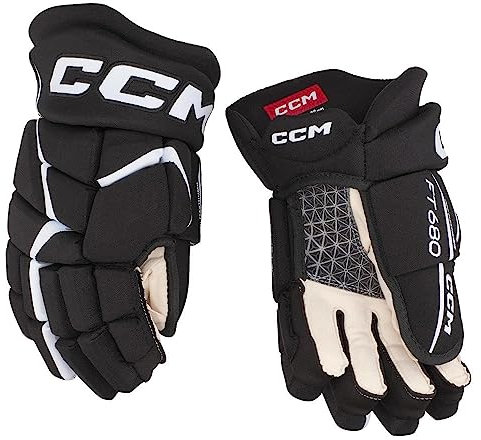 CCM Jetspeed FT680 ishockeyhandskar junior (svart/vit, storlek: 10)