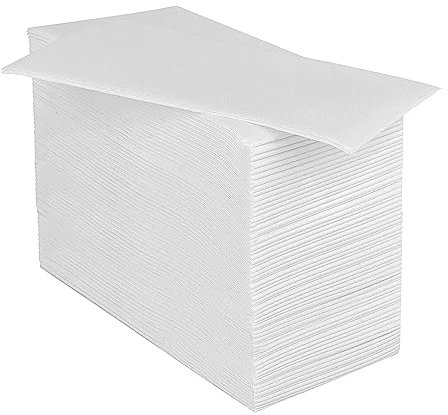 JINYUDOME 100 toallas de mano desechables, servilletas de tacto de lino, toallas de papel para invitados, suaves, fuertes y plegables, adecuadas para bodas, fiestas, cumpleaños, 20x 40 cm (blanco)