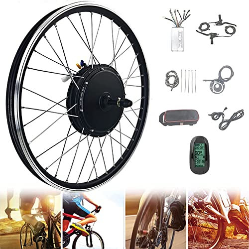 Electric bike conversion kit,Ebike conversion kit Rear wheel,48V 1000W/1500W Brushless Gear Hub Motor, E-bike Motor Wheel With Display, 16/20/24/26/27.5/28/29/700C Wheel,1500W-26in
