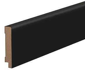 PROVISTON | Sockelleiste | MDF Foliert | Abgerundetes Profil | 16 x 100 x 2500 mm | Schwarz | Fußleiste | Robust | Hochwertig | 2.5 Meter