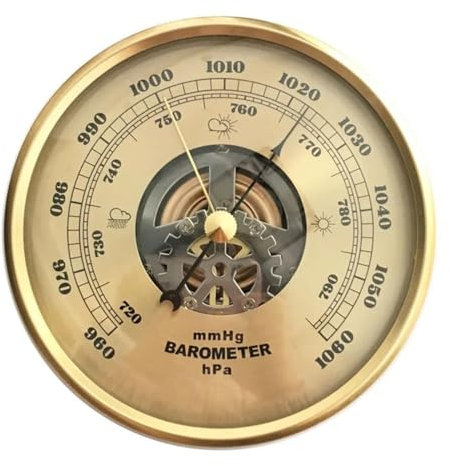 Barometro per interni, barometri per la casa, stazione meteorologica barometro da 10,7 cm di diametro, barometro tradizionale con quadrante meccanico, barometro per parete domestica, barca da pesca,