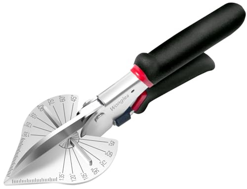 Trim Miter Shears – 45°-135° Adjustable Cutter for Wood Molding, Quarter Round, Shoe Trim, PVC, Rubber, Craft Sticks, Decorative Edges