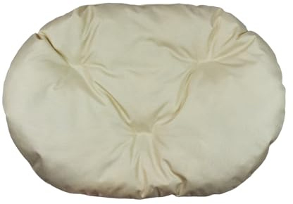 Hundekissen – Katzenkissen – ovale Größe 60 x 40 cm ecru Farbe – Hundebett – Katzenbett – Katzenmatte – Matratze für Hunde oder Katze – Waschbar – Ideal für Transportkörbe oder Tierbetten