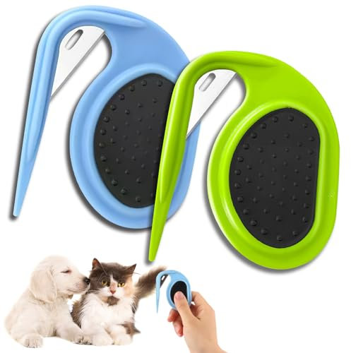 Coupe Noeud Chat Poil Long, ZoneYan 2 Pièces Peigne pour Chien avec Nœud Ouvert, Peigne D'épilation pour Chien et Chat, Peigne à Nœud Ouvert, Outil de Toilettage pour Animaux de Compagnie