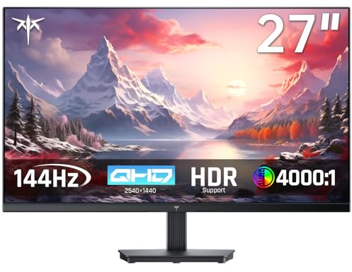 KTC 27 Inch QHD Computer Monitor, 2K 100Hz IPS Gaming Monitor, 1440P Frameless Eye Care PC Office Monitor with HDMI/DP, FreeSync & G-Sync, HDR10, VESA, Tilt Adjustable