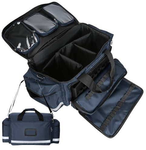 Trousse De Premiers Secours Vide Trousse d'Urgence - Résistant à l'Eau Résistant à l'Usure Réfléchissant Réglable Pour Le Voyage, La Maison, Le Lieu De Travail Et l'Extérieur Bleu Marine 25*35*45cm