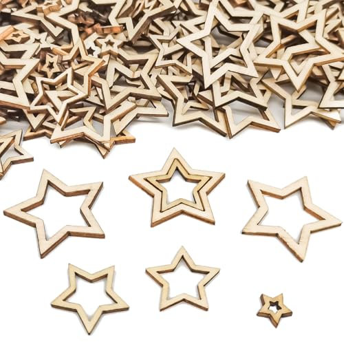 300 Stk Holzsterne Zum Basteln, Weihnachtsbaum Deko, Kleine Sterne, Streudeko Weihnachten