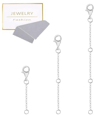 ALEXCRAFT Necklace Extender Bracelet Jewellery Extenders Extension Chains | 3PCS Necklaces Extenders Brass Plated Chain Extender Jewellery Making Bracelet Anklet Choker Extension Chains for Women Men