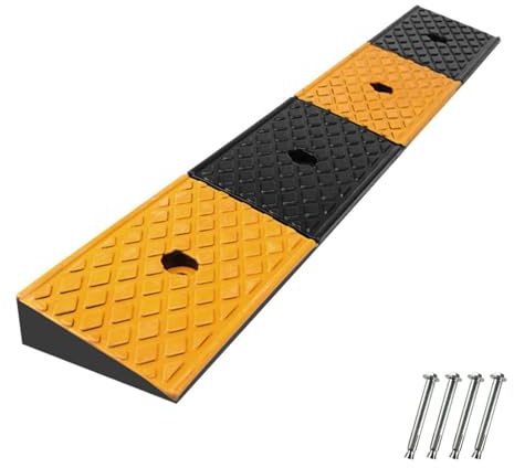 LYUCAYHQ Rampe Rollstuhl, Rampe Türschwelle, Türschwellenrampe, Schwerlast Bordsteinrampe, Bordsteinrampe für Auto, Fahrzeug, SUV, LKW, Motorrad, Rollstuhl(100 * 15 * 5cm/39 * 6 * 2in)