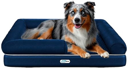 DOLCEPAW Cama Ortopedica para Perros con Funda Extraíble Lavable y Base Antideslizante, Cama para Perros y Gatos con Bordes Altos y Suaves, Máximo Confort, Ideal para Mascotas Grandes y Pequeñas