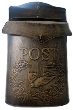 Genérico Buzón De Metal para Granja, Elegante Buzón De Correos Vintage, Buzón Montado En Pared, Decoración Rústica para Exteriores para Oficina De Negocios