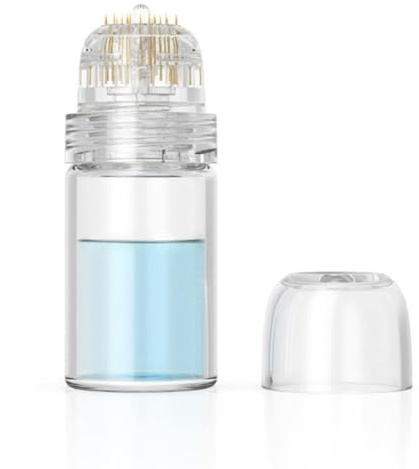 Hydra Needle 20 Derma Stamp Microneedling Roller 0,25 mm für Haar- und Bartwachstum, Titan-Nadeln, Serum-Applikator, 5 ml Ampullen, wiederverwendbarer Roller für Anti-Aging & Hautpflege