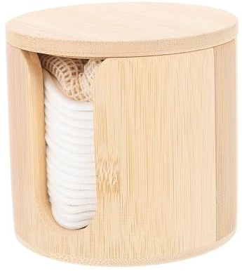 minkissy Almohadillas Desmaquillantes Reutilizables 10 Unidades Tamaño Mediano De Fibra De Bambú Blancas Para Limpieza Facial Diaria Textura Suave En Bote De Bambú Natural Para Piel Sensible