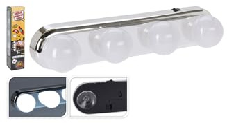 Ecrou Schminkspiegel Licht Batterie Saugnapf Tragbare 4 LED Birne Weiß One Size