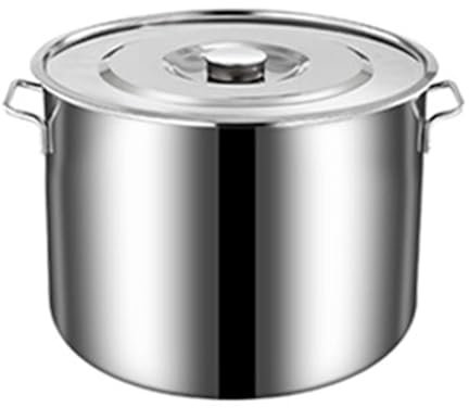 TUKRPQMRI Marmite à soupe de grande capacité en acier inoxydable, ustensile de cuisine polyvalent avec couvercle for une utilisation à la maison et au restaurant/86