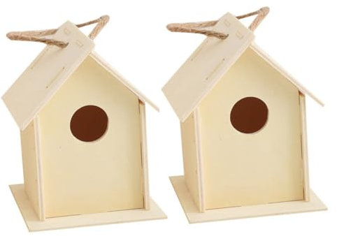 Abaodam 2stücke DIY Unfertiges Vogelhaus Aus Holz Malbares Vogelhaus Für Kreative Gartendekoration Holzspielzeug Für Junge Mädchen Einfach Zu Gestalten Montieren