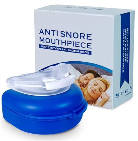 XFSRG Kit Anti Ronquidos Mejora Férula para Roncar Protector Bucal Antirronquidos Nocturno Reutilizable con Caja Almacenamiento Para Hombres y Mujeres Mejora Sueño Reduce Bruxismo(Azul)