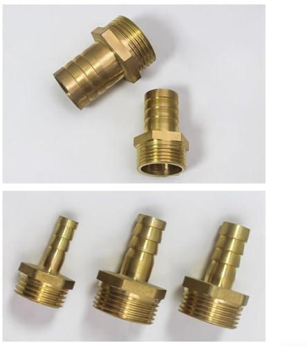 Conecta fácilmente tus tuberías con este juego de dos adaptadores de manguera de latón macizo (macho de 1/2 pulgada x 12 mm)