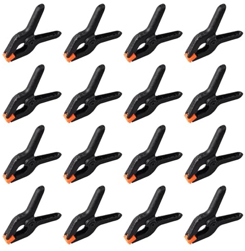 JJWNMLL 16Pcs Nylon Spring Clamps 3 Inch,Woodworking Heavy Duty Spring Clip | Plastic Clips Set for DIY Projects,Arts,Wood Working Crafts, Muslin Paper Photo Background
