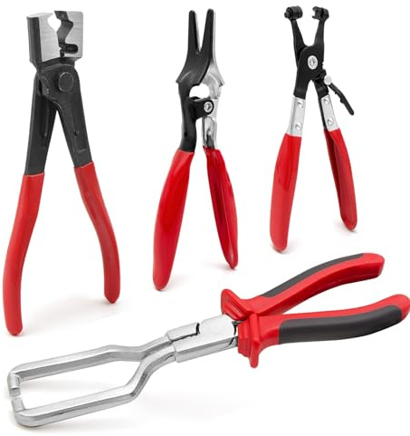 Luriseminger Lot de 4 Pinces Collier Durite de Voiture, Pince de Retrait de Tuyau, Pinces à Col Clic-R, Pince Collier Durite Carburant, Pinces pour Colliers de Serrage pour L'entretien Automobile