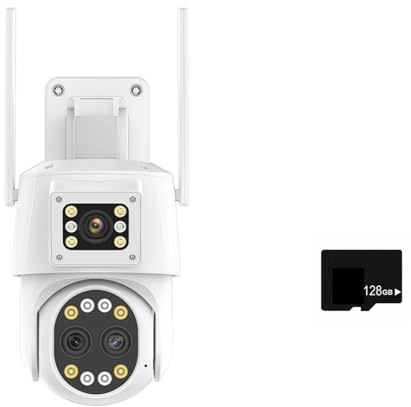 Telecamere per la sicurezza domestica, Telecamera IP 4G SIM Card Telecamera PTZ a tre obiettivi HD 4K Telecamera di sicurezza a doppio schermo 2K Telecamera di sorveglianza P2P con tracciamento automa