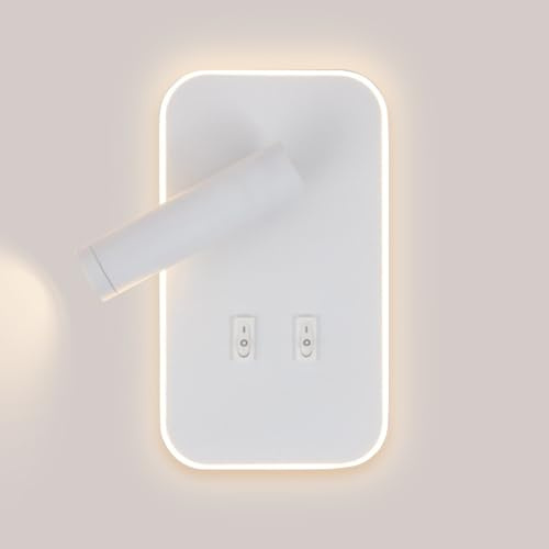 Lampada da Parete per Comodino con Interruttore, Lampada da Lettura a LED, Applique da Parete Moderna, Applique per testiera da Camera da Letto, faretti da Parete rettangolari per Soggiorno, Corr