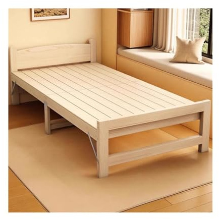 JUNCHENG1008 Camping Folding Solid Wood Bed for Home, Nap Bed for Adults with Hardboard Folding Bed Outdoor (XL)