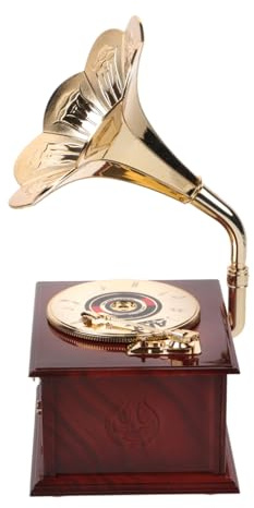 Hemobllo Retro Gramophone Music Box Wind-up Clockwork Ornament Vintage Desktop Decor for Home Lovely Music Box Centerpiece for Table Birthday for Women and Husband