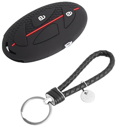 Funda de Silicona para Llave Hyundai Compatible con Sonata, para IONIQ6, para Tucson Carcasa 3 Botones con Llavero de Cuero Accesorio Automóvil Elegante y Protector2023 2024 2025