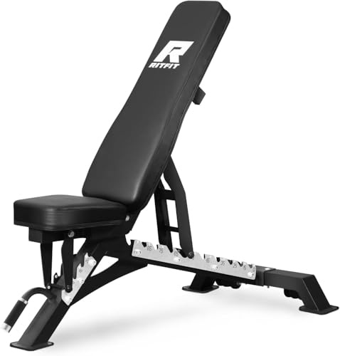 RitFit Hantelbank, Schrägbank, Trainingsbank Max. 590kg Tragkraft, Schwarz