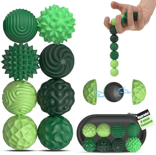 8 Stück Magnetische Kugeln Stressball Fidget Balls Magnetische Stressbälle | Sensorik Bälle mit 8 Texturen, Anti-Stress Spielzeug Hilfsmittel Autismus & ADHS Fidget Toys für Erwachsene Stressabbau
