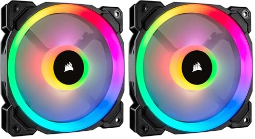Corsair LL120 RGB, Ventilateur de Boitier Dual Light Loop RGB LED PWM 120mm (Single Pack) (Lot de 2)