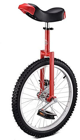 SFQEVHRZ Monociclo, Monociclo con Ruote da 20 Pollici for Adulti - Sedile Regolabile capacità di carico 150 kg qualità Circus Performance(Red)