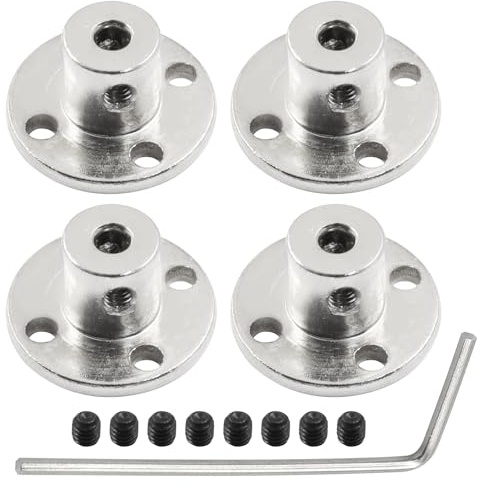 suiwotin 4 connettori di accoppiamento a flangia da 3 mm, accoppiatore rigido con viti e chiave per auto RC, motore stampante 3D e modelli fai da te