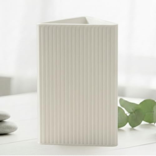 FynDesign Tira Blumenvase 18cm Weiß – Tulpenvase 3D-Druck modern