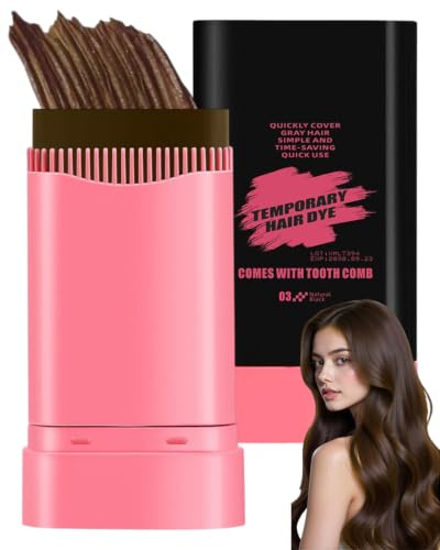 Zeayebsr Bâton de Coloration Cheveux Retouche Racines Peigne Teinture pour Cacher Cheveux Blancs, Colorant Capillaire Temporaire Stylo Teinture, Application Facile et Rapide, Brun