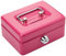 Cathedral - Caja de caudales (metálica, con cerradura, 2 llaves, 10 cm), color rosa